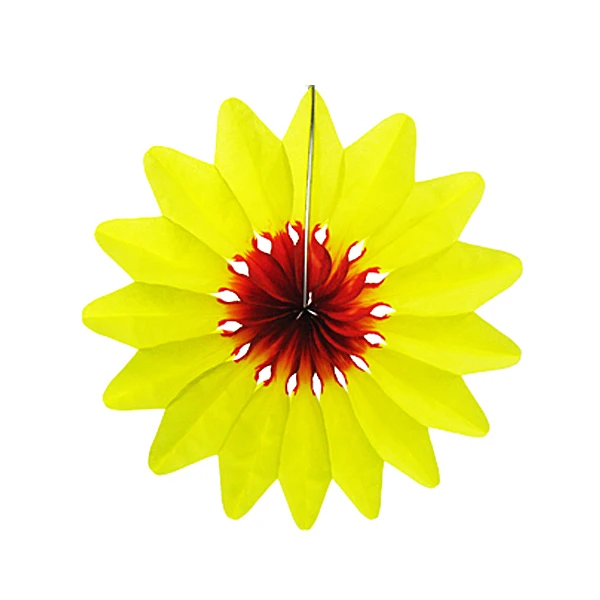 Бумажное украшение Цветок Желтый 50см