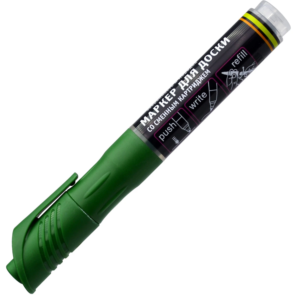 Маркер для белой доски, 2-3 мм, зеленый, пулевидный нак., укороч. корп., INDEX;