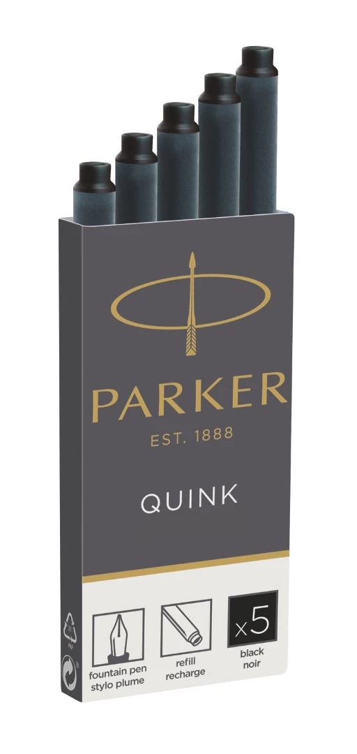 Parker Картриджи чернильные "Cartridge Quink" черные, 5 штук, блистер
