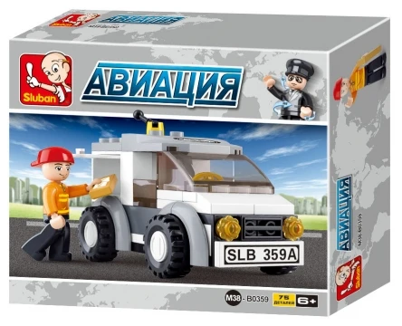 Конструктор пластиковый SLUBAN. Авиация. В дорогу (75 дет,1 фигура,в коробке)