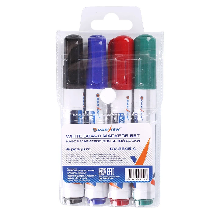 Набор маркеров для белой доски 4шт/уп "Darvish" Набор маркеров для белой доски 4шт/уп "Darvish"