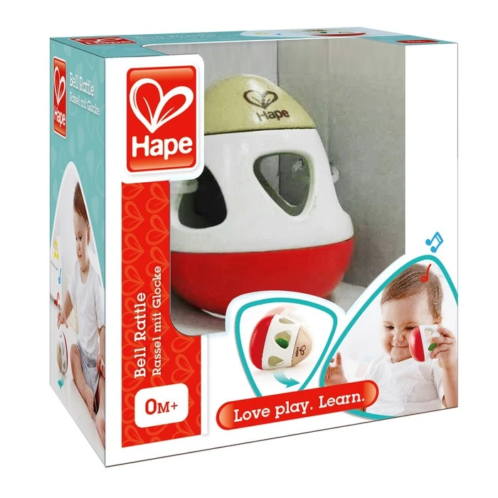 Игрушка Hape «Звон колокольчика» для малышей, 3в1: погремушка, неваляшка,