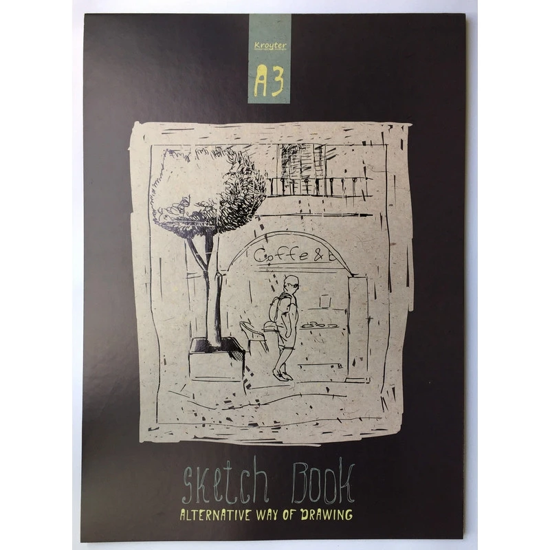 Альбом для эскизов А3,40л,склей,карт.подлож,бл.крафт 80г,05190 штр. 