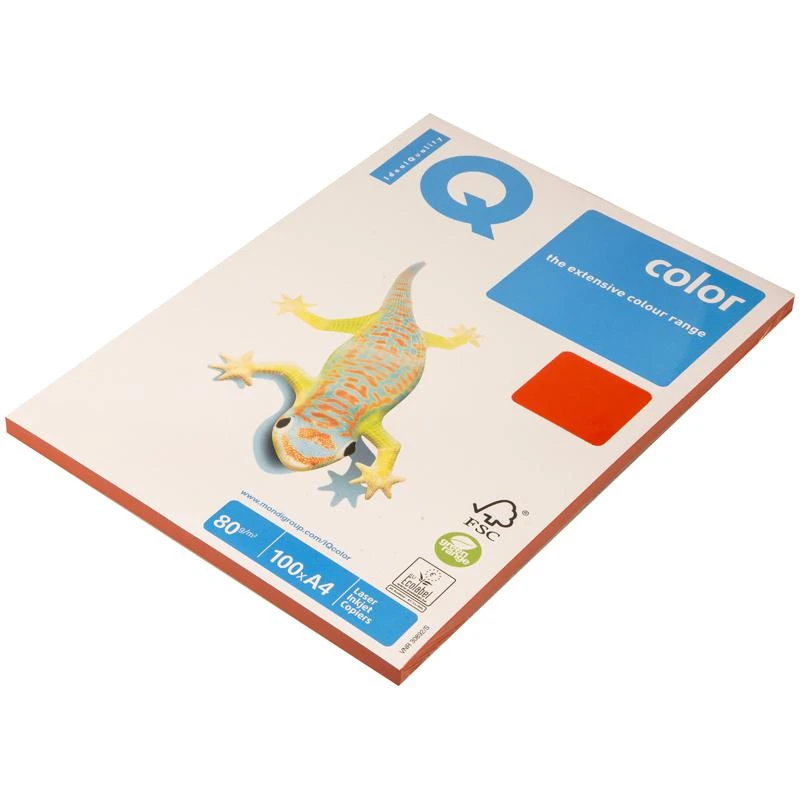 Бумага "IQ Color intensive" А4, 80г/м2, 100л. (кораллово-красный):