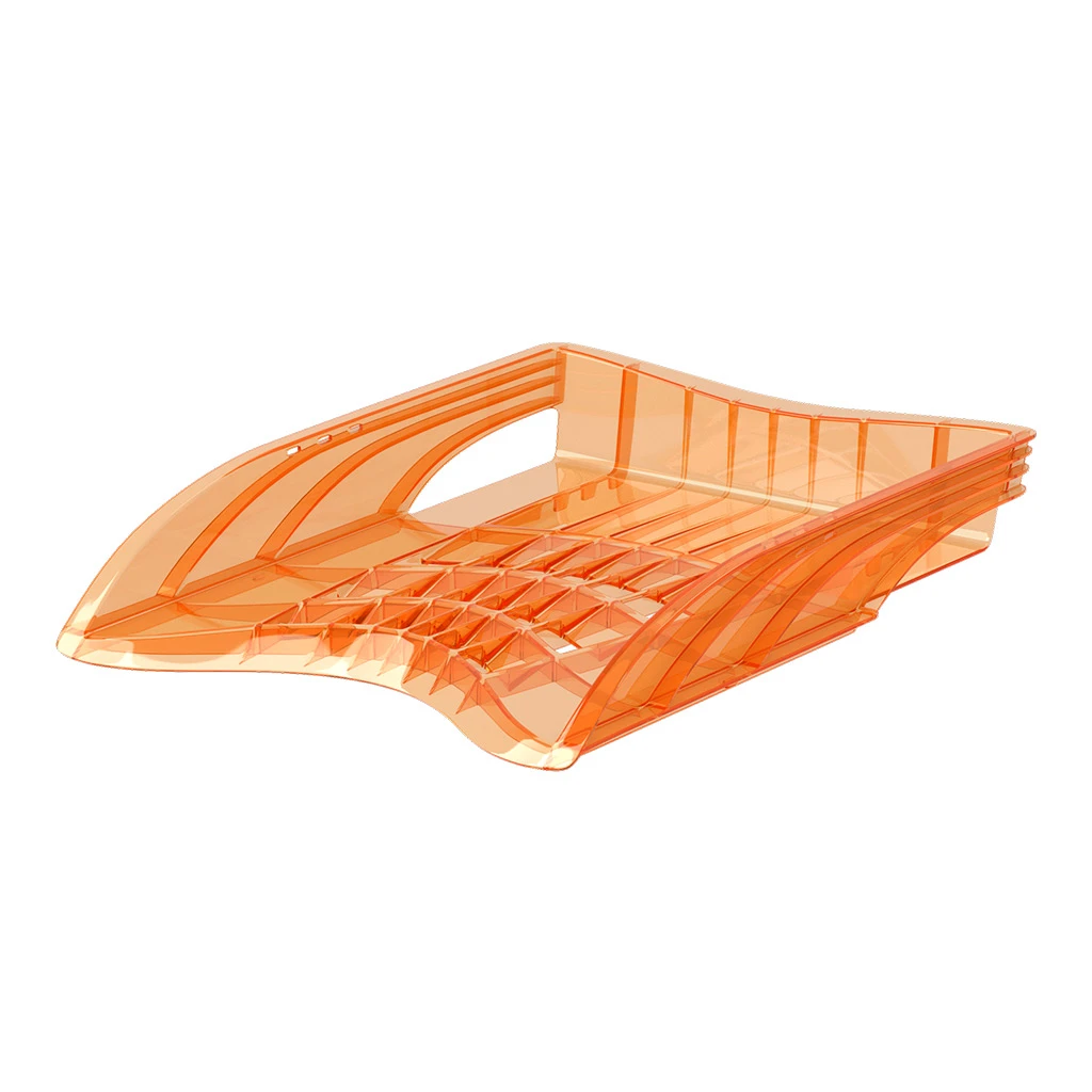 Лоток пластиковый для бумаг Erich Krause S-Wing, Neon, оранжевый