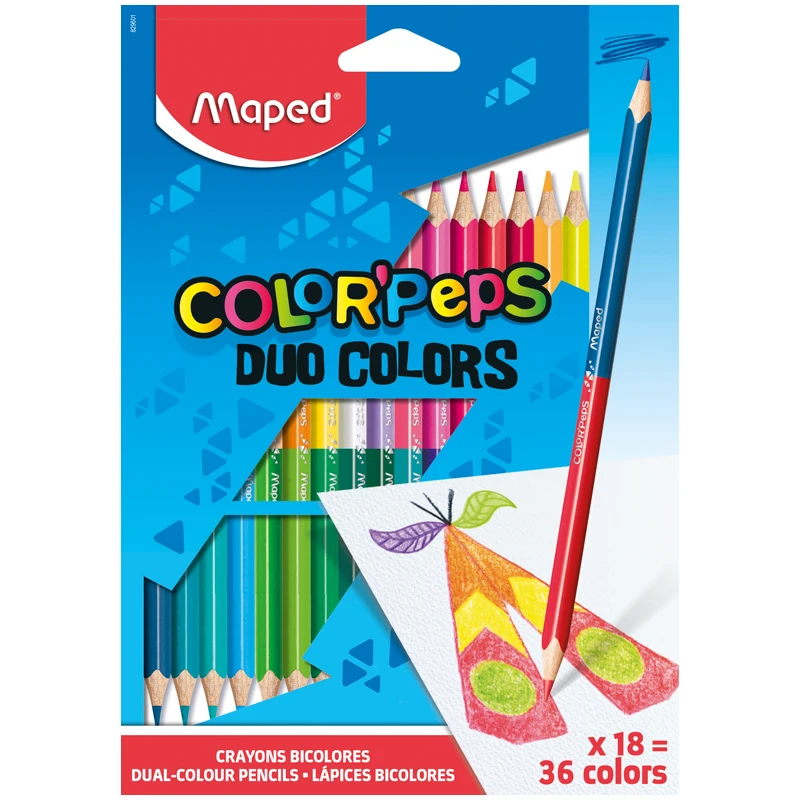 Карандаши двусторонние Maped "Color Peps", 36цв., 18шт., трехгран.,