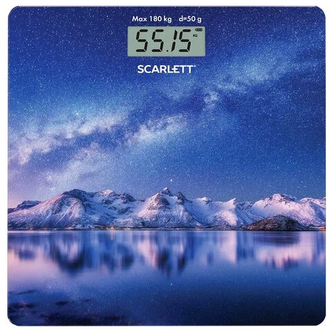 Весы напольные SCARLETT SC-BS33E022, электронные, вес до 180 кг, квадратные,