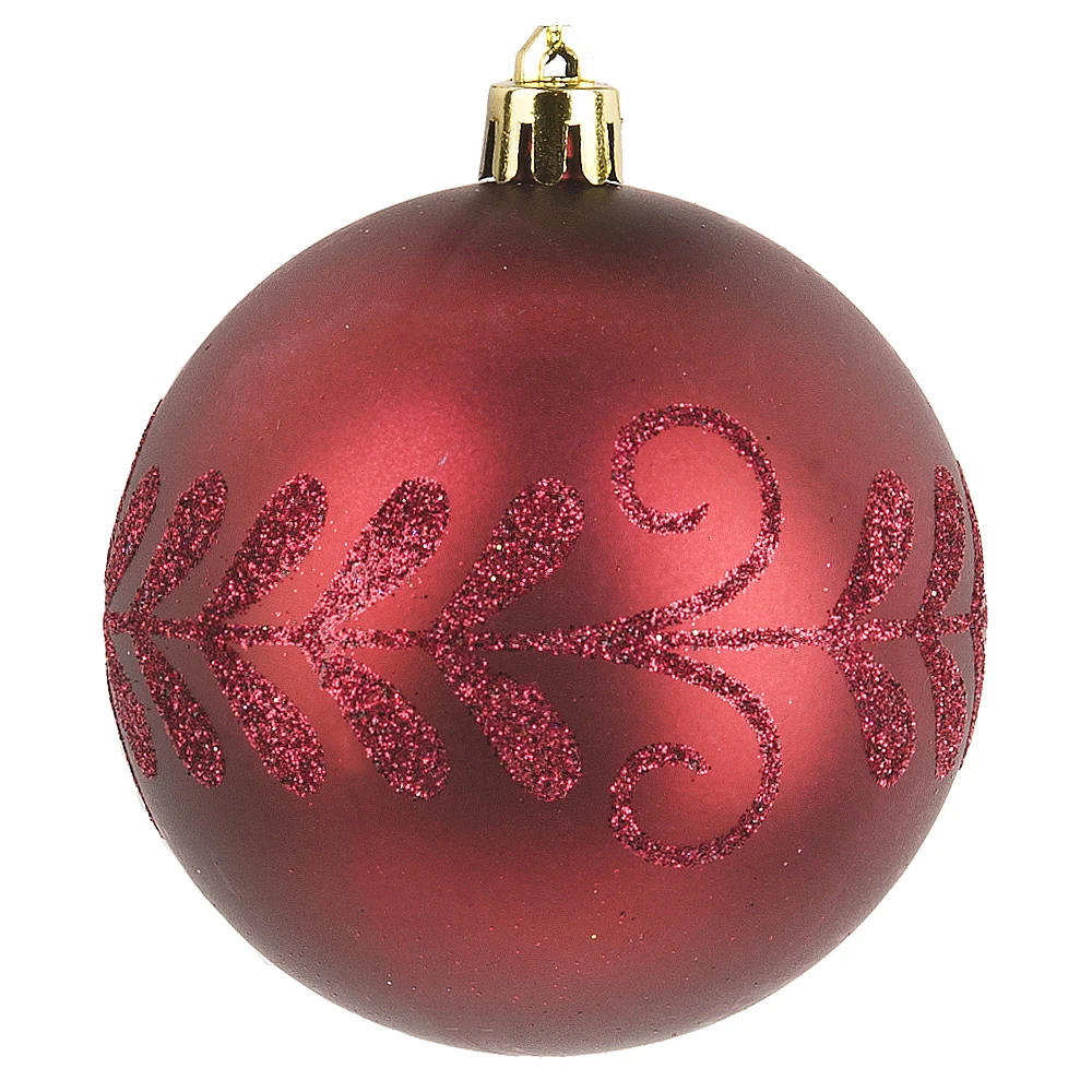 Шар новогодний "Цветок рубиновый" d=8см. (пластик) (упаковочный пакет