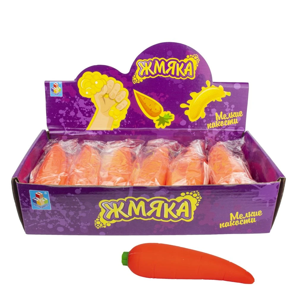 1toy Крутой замес, жмяка морковь 12см. 1toy Крутой замес, жмяка морковь 12см.