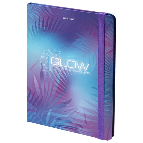 Блокнот с резинкой в клетку 96 л., А5 (145х203 мм), твердая обложка с фольгой,