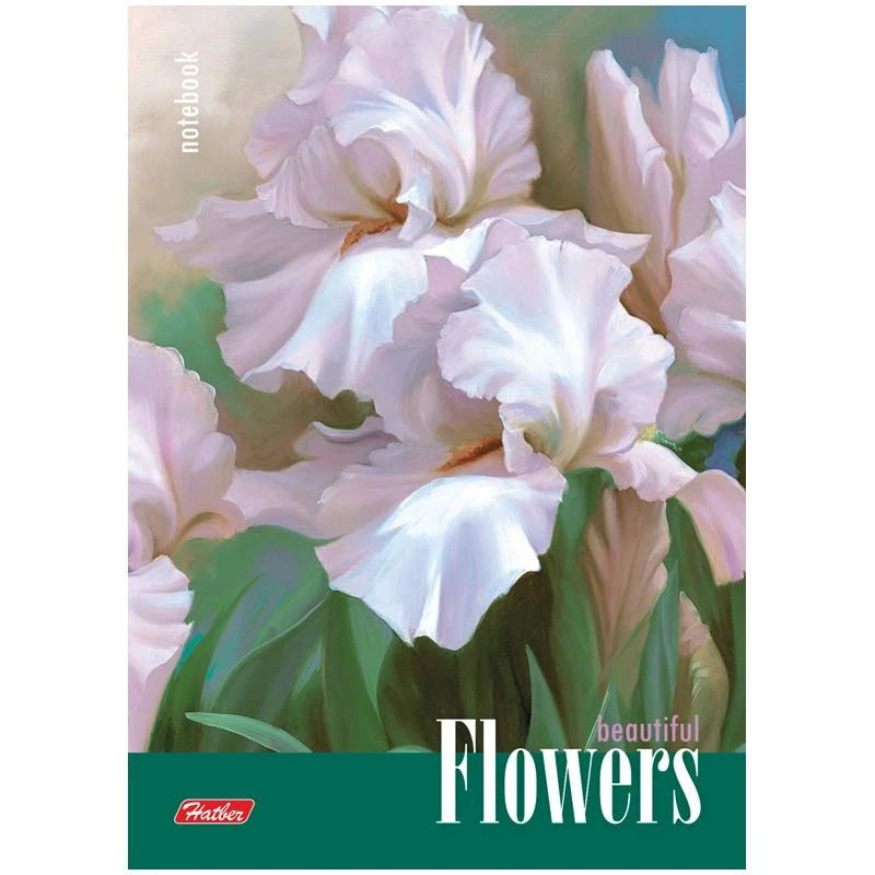Бизнес-блокнот А6 80л. Hatber "Белые ирисы" 80ББ6В1_18500