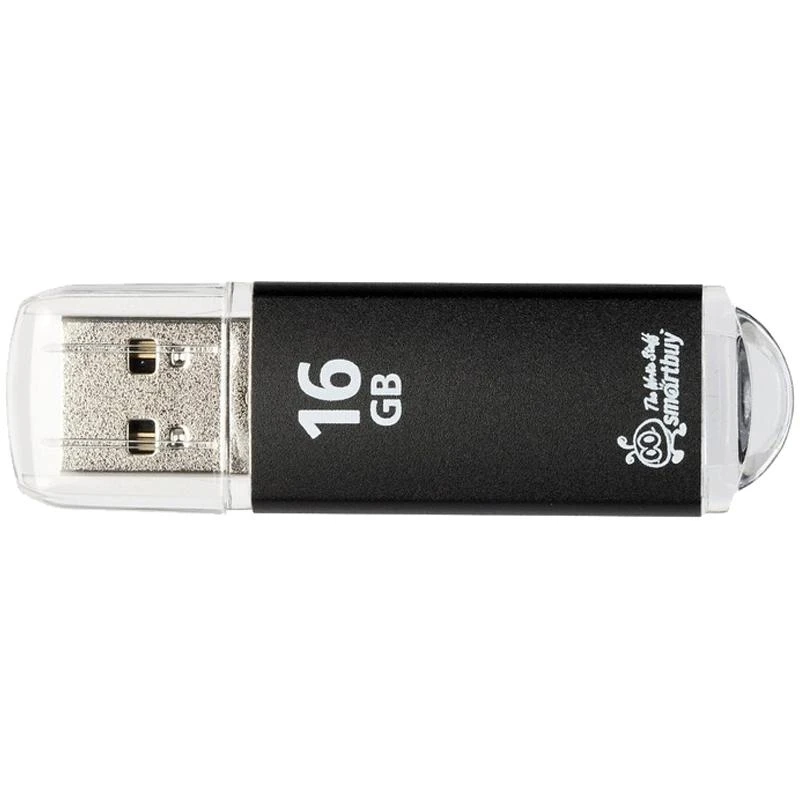 Память Smart Buy USB Flash  16GB V-Cut черный (металл.корпус): SB16GBVC-K штр.: