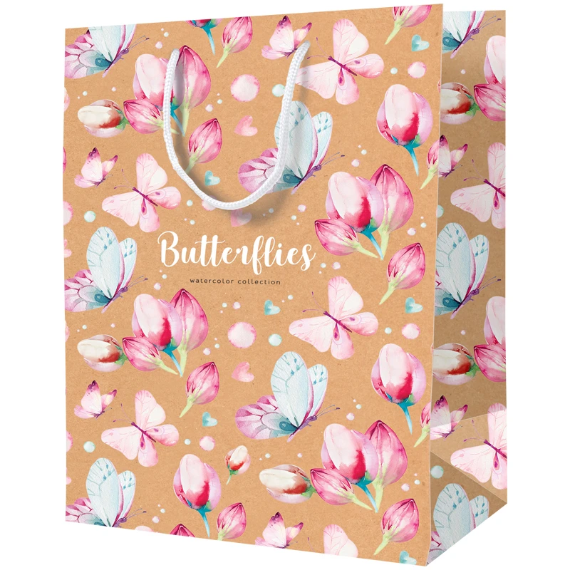 Пакет подарочный 26*32*12см ArtSpace "Butterflies", крафт