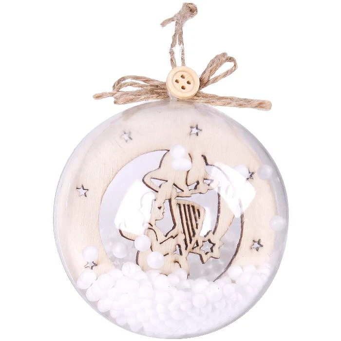 Подвеска новогодняя "Шар прозрачный" 3шт d-8см
