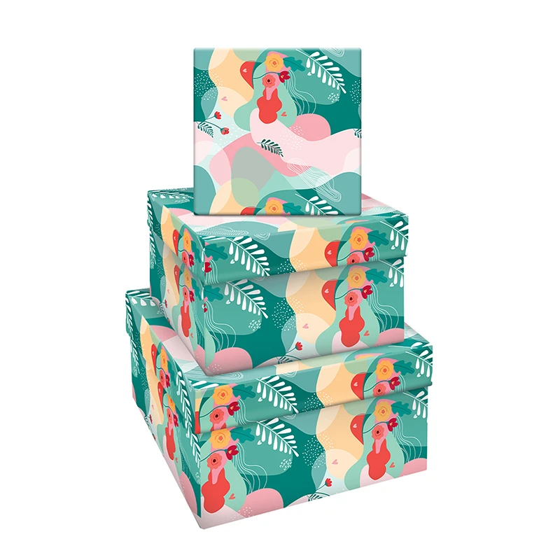 Набор квадратных коробок 3в1, MESHU "Fleur",