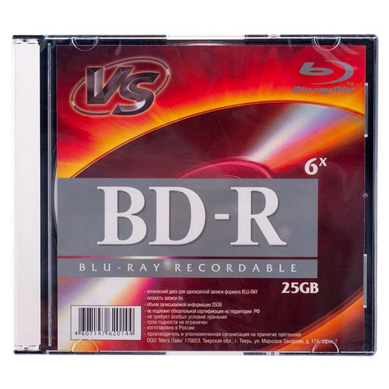 Носители информации VS BD-R 25 GB 6x SL штр.  4607147620144