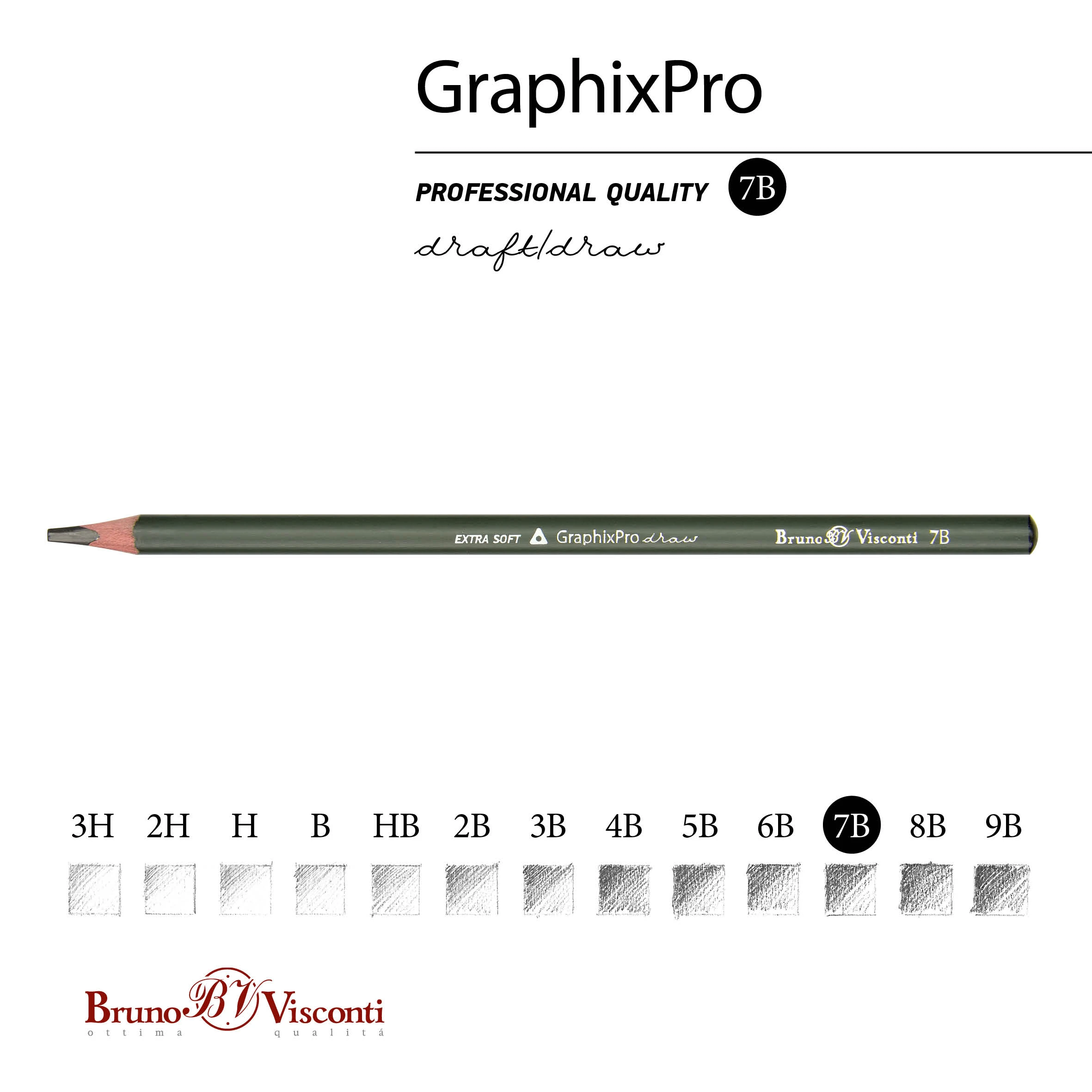 КАРАНДАШ ЧЕРНОГРАФИТОВЫЙ "GraphixPro" 7B