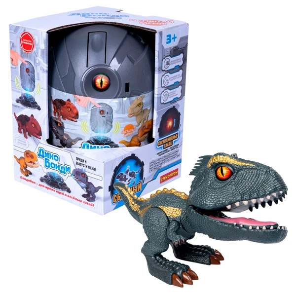 Сборный динозавр Дино Бонди со светом и звуком, индораптор, тм Bondibon, BOX