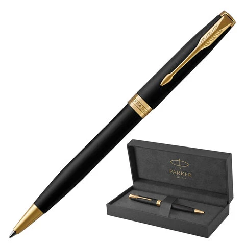 Ручка шариковая PARKER "Sonnet Core Matt Black GT", корпус черный