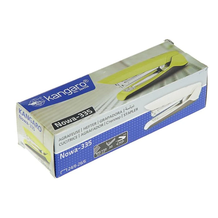 Степлер №10 до 30 листов Nowa-335-Turquoise Blue, стальной механизм, бирюзовый