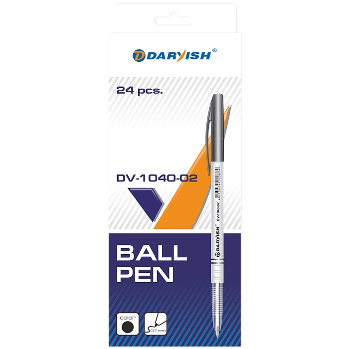 Ручка шариковая черная "Darvish" корпус белый