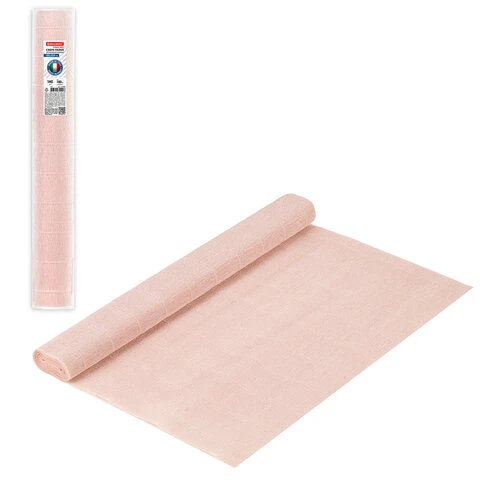 Бумага гофрированная (ИТАЛИЯ) 140 г/м2, бело-розовая (969), 50х250 см, BRAUBERG