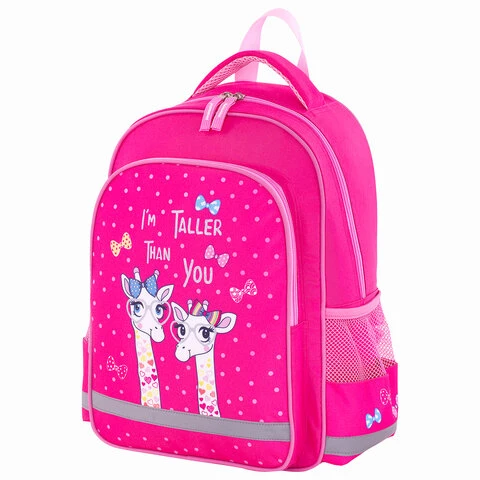 Рюкзак ПИФАГОР "SCHOOL" для начальной школы, "Giraffes",