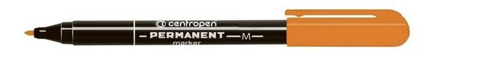 Маркер перманентный CENTROPEN PERMANENT 1 мм оранж. круглый. 2846/1-52