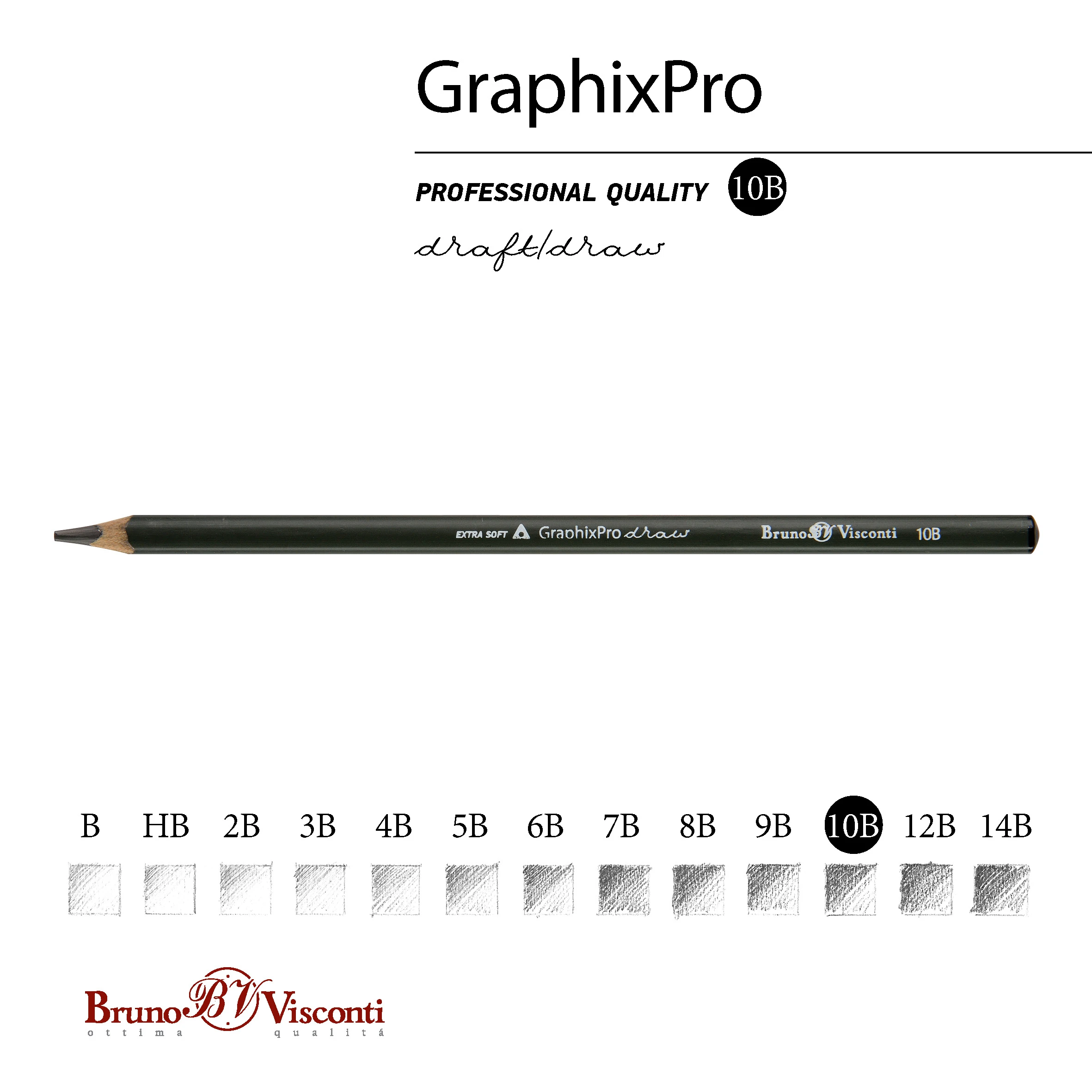 КАРАНДАШ ЧЕРНОГРАФИТОВЫЙ "GraphixPro" 10В