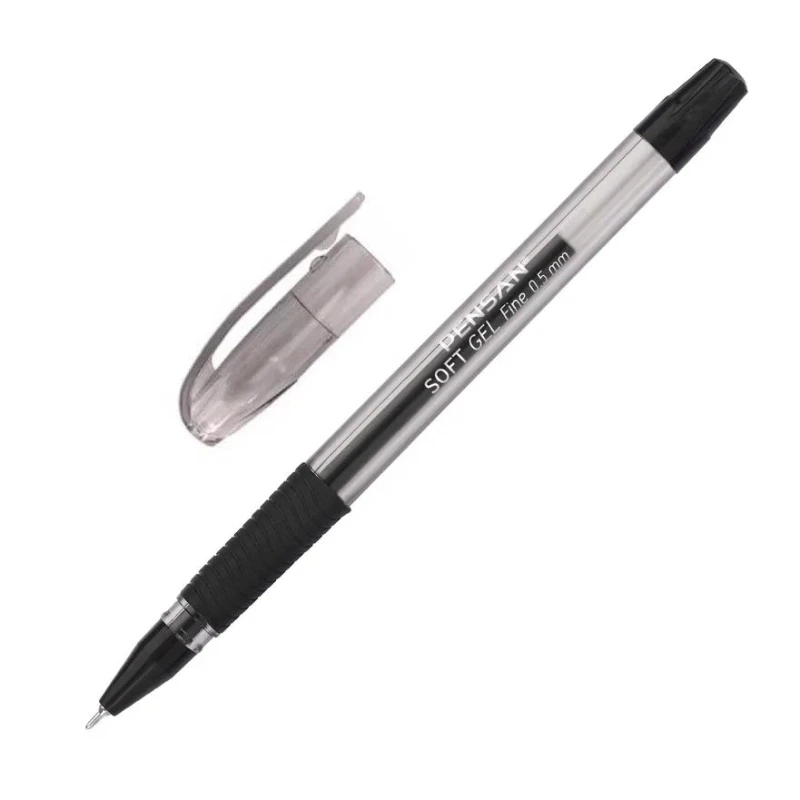 Ручка гелевая неавтоматическая PENSAN SOFT GEL FINE 0,5 мм BLACK 2400/12