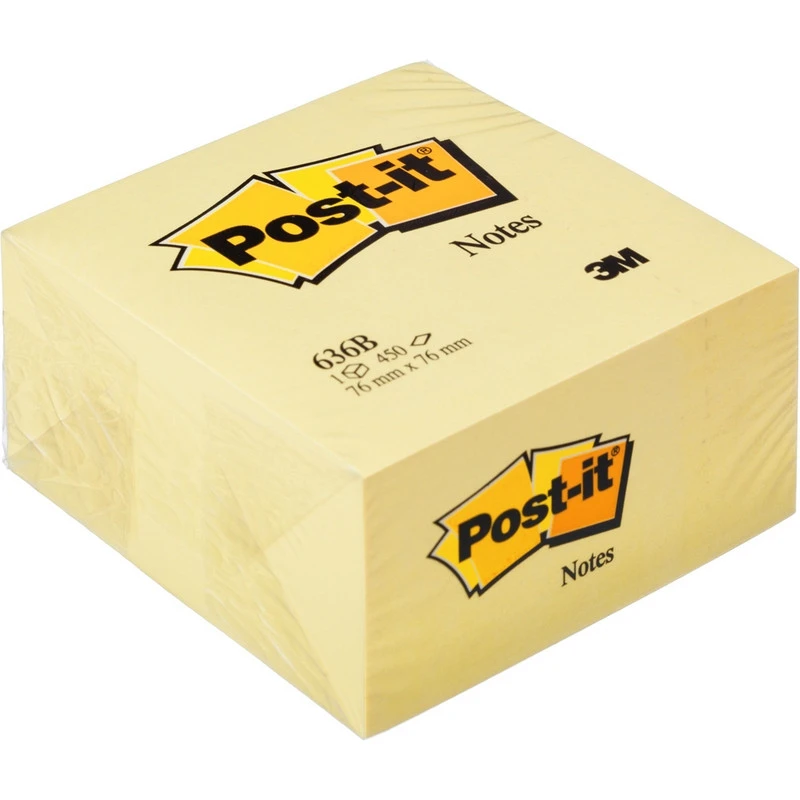 Блок-кубик Post-it куб 636-В 76х76 желтый 450л. штр.  3134375231626