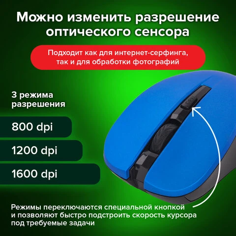 Мышь беспроводная с бесшумным кликом SONNEN V18, USB, 800/1200/1600 dpi, 4