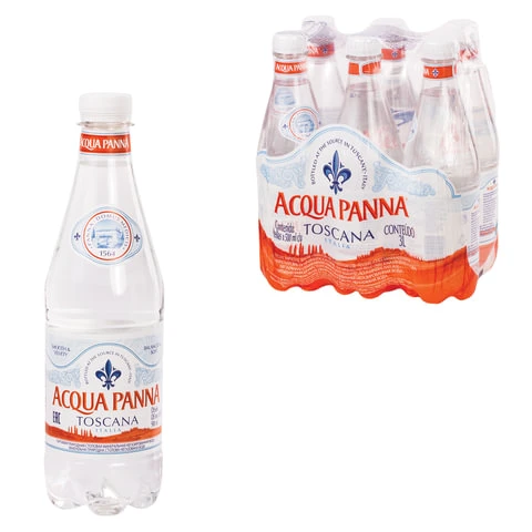 Вода негазированная минеральная ACQUA PANNA (Аква Панна), 0,5 л, пластиковая