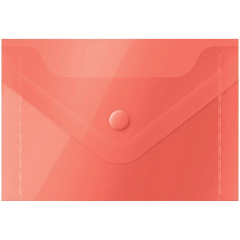 Папка-конверт на кнопке OfficeSpace, А7 (74*105мм), 150мкм, красная. 281228