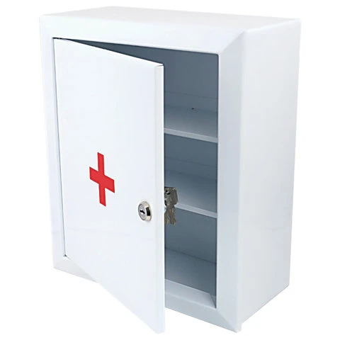 Шкафчик-аптечка металлический "Призма", навесной, 2 полки, ключевой