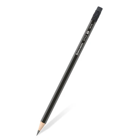 Набор карандашей чернографитных BRAUBERG "Style" 12 шт., HB, с