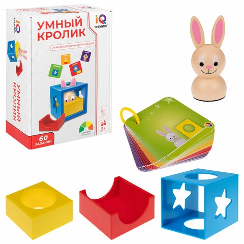 Настольная логическая игра IQ ТРЕНИНГ "Умный кролик", 1TOY, Т25564