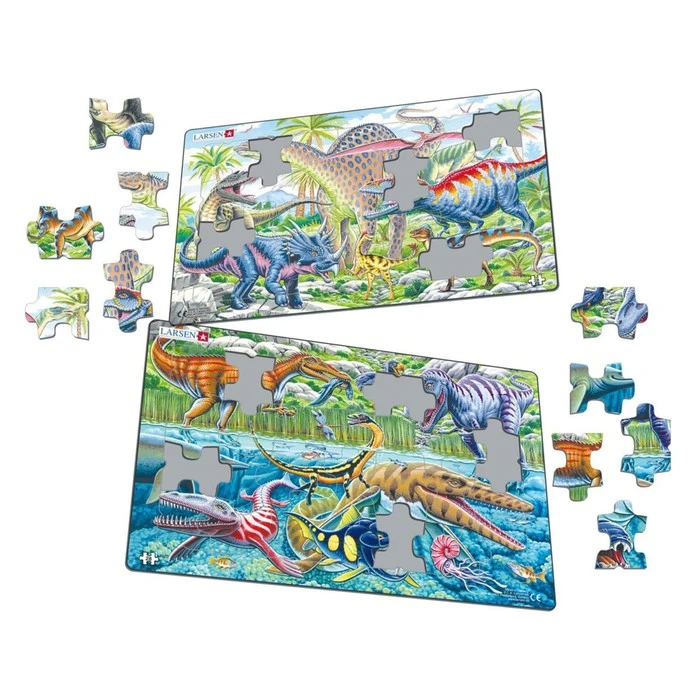 Пазл Larsen «Дикая природа во времена динозавров», 28 элементов, МИКС