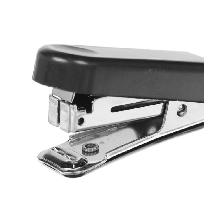Степлер № 10, до 10 листов, Attomex МИНИ, встроенный антистеплер, чёрный