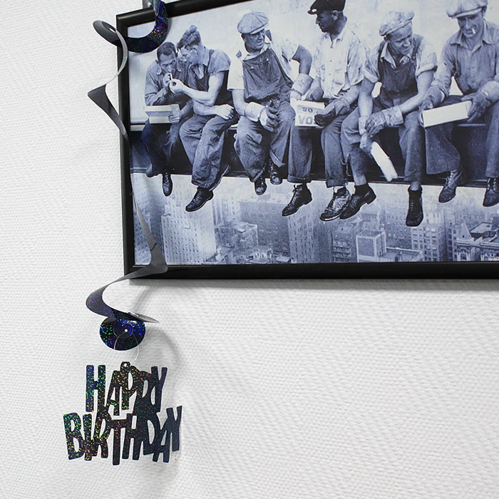 Праздничное украшение подвеска спиральная 6шт/уп "Happy birthday"
