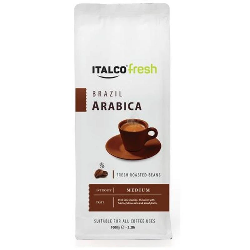 Кофе Italco Brazil Arabica в зернах, жареный, 1кг.