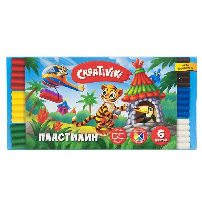 Пластилин CREATIVIKI 6 цв. ПЛ06КР