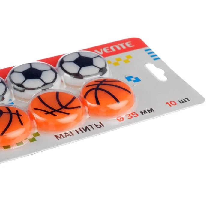 Магниты для досок 35 мм, 10 штук, "Balls", в картонном блистере,
