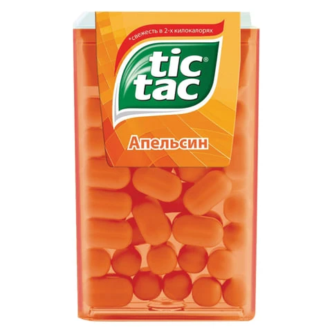 Драже TIC TAC (Тик Так), со вкусом апельсина, 16 г, пластиковая баночка,