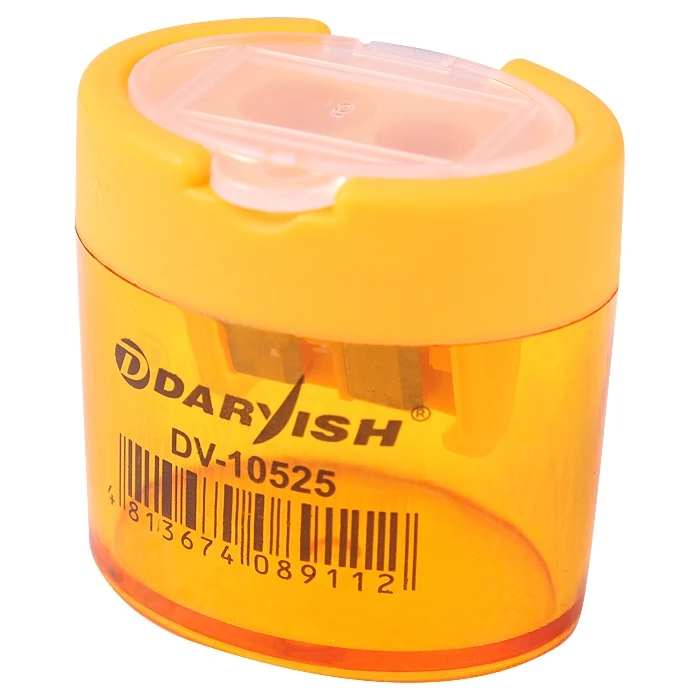 Точилка пластиковая "Darvish" 2 отдел. с контейнером (овал)