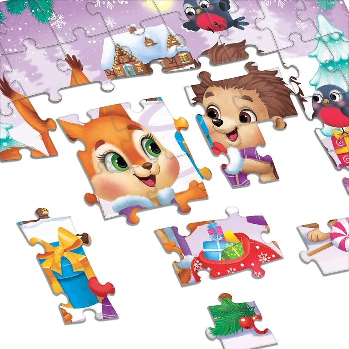 Пазл детский «Открываем подарки», 54 элемента