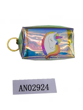 Кошелек детский ПВХ (9,6 см) "ЕДИНОРОГ", прямоугольный, змейка (Арт.