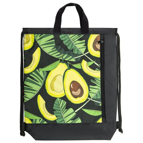 Мешок для обуви ЮНЛАНДИЯ, с ручками, боковой карман на молнии, 46х36 см,