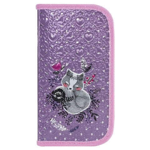 Пенал BRAUBERG, 2 отделения, металлизированный картон, конгрев, 19х11 см,