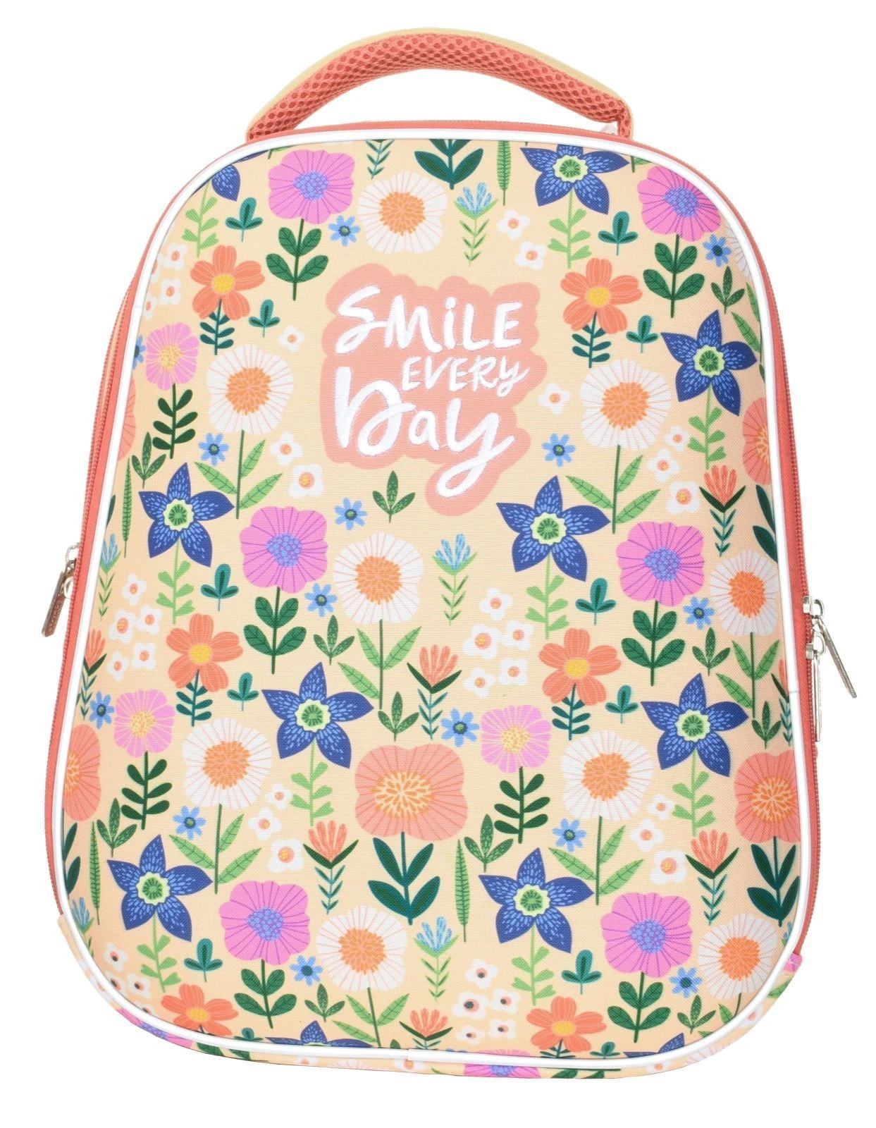 Рюкзак Schoolformat ERGONOMIC+ FLOWER PRINT 19,8 л коралл. 38x29x18 см жестк.